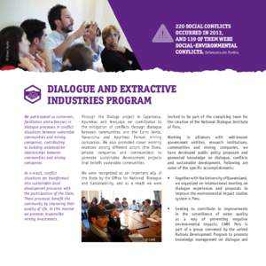 DIALOGUE AND EXTRACTIVE INDUSTRIES PROGRAM