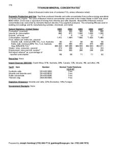 Titanium mineral concentrates