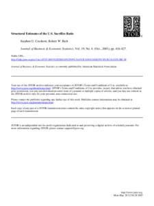 Structural Estimates of the U.S. Sacrifice Ratio Stephen G. Cecchetti; Robert W. Rich Journal of Business & Economic Statistics, Vol. 19, No. 4. (Oct., 2001), ppStable URL: http://links.jstor.org/sici?sici=073