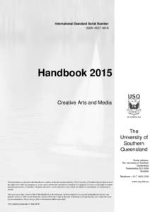 International Standard Serial Number ISSN[removed]Handbook 2015 Creative Arts and Media