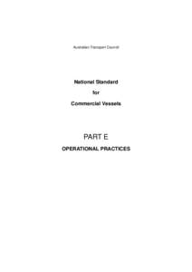 Australian Transport Council  National Standard for Commercial Vessels