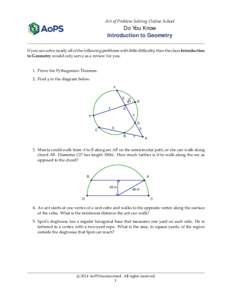 Art of Problem Solving Online School  Do You Know Introduction to Geometry If you can solve nearly all of the following problems with little difficulty, then the class Introduction to Geometry would only serve as a revie