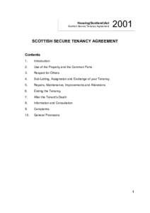 Housing(Scotland)Act Scottish Secure Tenancy AgreementSCOTTISH SECURE TENANCY AGREEMENT