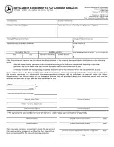 MV3128 Installment Agreement to Pay Accident Damages