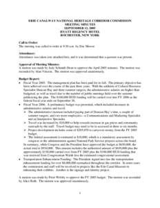 National Heritage Area / Robert Reilly / Minutes / New York state public-benefit corporations / New York / Erie Canalway National Heritage Corridor / Erie Canal