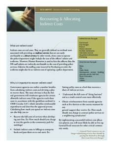 FCS GROUP Solutions-Oriented Consulting  Recovering & Allocating Indirect Costs  Indirect Services Examples