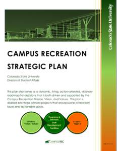CAMPUS RECREATION STRATEGIC PLAN Colorado State University Division of Student Affairs  This plan shall serve as a dynamic, living, action-oriented, visionary