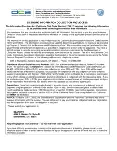 California Bureau of Electronic and Appliance Repair, Home Furnishings and Thermal Insulation Thermal Insulation Manufacturer Application for License