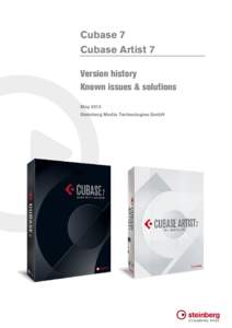 Cubase 7 / Cubase Artist 7: Version history and known issues and solutions