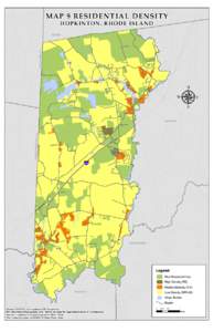 MAP 9 RESIDENTIAL DENSITY HOPKINTON, RHODE ISLAND VOLUNTOWN, CT  EXETER