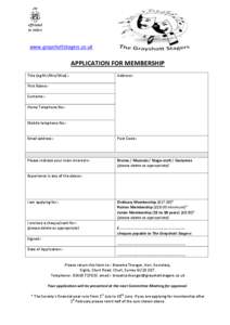 Affiliated to NODA www.grayshottstagers.co.uk  APPLICATION FOR MEMBERSHIP