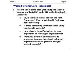 Week 3  AGSM © 2008 Page 1