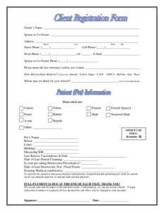 New Client Registration Form