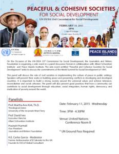 On the Occasion of the UN-DESA 53rd Commission for Social Development, the Journalists and Writers Foundation is organizing a side-event in a panel discussion format in collaboration with Albert Schweitzer Institute and 