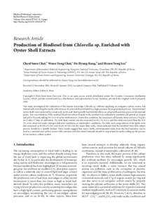 Production of Biodiesel from Chlorella sp. Enriched with Oyster Shell Extracts
