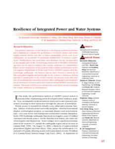 Resilience of Integrated Power and Water Systems by Masanubu Shinozuka, Stepahanie E. Chang, Tsen-Chung Cheng, Maria Feng, Thomas D. O’Rourke, M. Ala Saadeghvaziri, Xuejiang Dong, Xianhe Jin, Yu Wang, and Peixin Shi Re