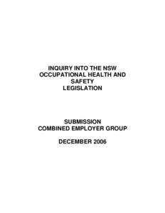 Microsoft Word - SUBMISSION - STEIN INQUIRY INTO NSW OHS LEGISLATION.doc