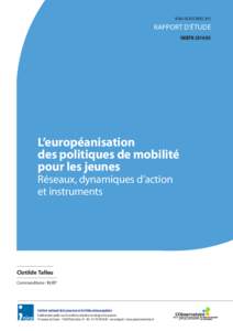 REMIS EN DECEMBRE[removed]RAPPORT D’ÉTUDE INJEPR[removed]L’européanisation