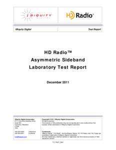 iBiquity Digital  Test Report HD Radio™ Asymmetric Sideband