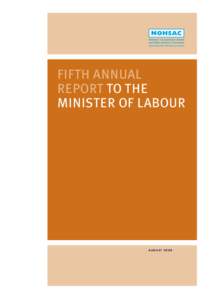 FIFTH ANNUAL REPORT TO THE MINISTER OF LABOUR AUGUST 2008