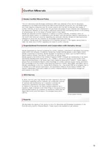 Mining in the Democratic Republic of the Congo / Economy of Japan / Automotive Industry Action Group / Honda / Transport / U.S. Securities and Exchange Commission / Dodd–Frank Wall Street Reform and Consumer Protection Act / Automotive industry in Japan / Minerals / Conflict minerals / Mining in Rwanda