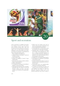 [removed]South Africa Yearbook: 20 - Sport and recreation