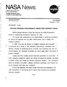 NASANews  National Aeronautics and Administration langley Research Center Hampton, Virginia[removed]