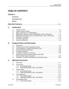 Table of Contents Ocotillo Wind Energy Facility TABLE OF CONTENTS Volume 1 Cover Sheet