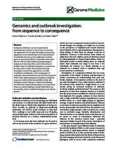 Genomics and outbreak investigation: from sequence to consequence