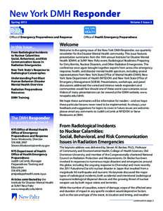 New York DMH Responder Spring 2013 Volume 3 Issue 2  Office of Emergency Preparedness and Response