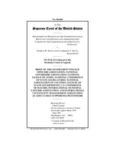 Income tax in the United States / South Carolina v. Baker / Tax exemption / Dormant Commerce Clause / Government / Bond / Public economics / Economics / Department of Revenue of Kentucky v. Davis / Government debt / Local government in the United States / Municipal bond