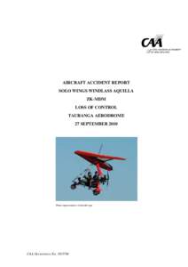 Aircraft Accident Report - ZK-MDM - Solo Winds Windlass Aquilla -CAA Occurance No: [removed]