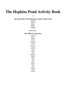 The Hopkins Pond Activity Book by