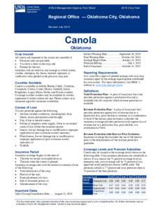 Oklahoma canola fact sheet