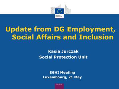 Update from DG Employment, Social Affairs and Inclusion Kasia Jurczak Social Protection Unit  EGHI Meeting
