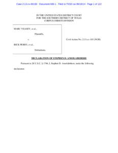Case 2:13-cv[removed]Document[removed]Filed in TXSD on[removed]Page 1 of 122  IN THE UNITED STATES DISTRICT COURT FOR THE SOUTHERN DISTRICT OF TEXAS CORPUS CHRISTI DIVISION