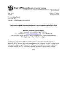 Lost /  mislaid /  and abandoned property / Geography of the United States / United States / Madison metropolitan area / Wisconsin Department of Revenue / Wisconsin