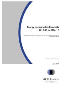 Energy consumption forecasts[removed]to[removed]Energy consumption forecasts for Aurora Energy covering six customer classes  Prepared for Aurora Energy