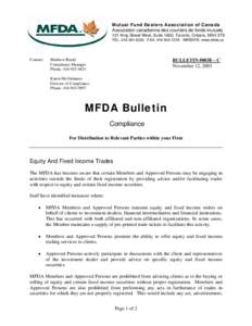 Compliance Bulletin #0038-C - Equity and Fixed Income Trades