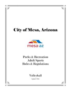 City of Mesa, Arizona  Parks & Recreation Adult Sports Rules & Regulations