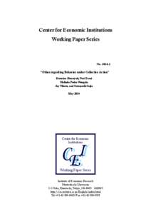 Center for Economic Institutions Working Paper Series No[removed]  “Other-regarding Behavior under Collective Action”