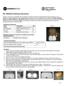 4G/Y15.8/S/** USA/+AA7910 (** DOM) PK- N2GALFC Packing Instructions Shipper must ensure compatibility with all packaging materials and follow all appropriate transport regulations. For air