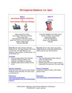 Participation Boosters for April April 15 April 2 International Children’s Book Day &