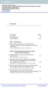Cambridge University Press[removed]8 - Talking About Right and Wrong: Parent–Child Conversations as Contexts for Moral Development Cecilia Wainryb and Holly E. Recchia Table of Contents More information