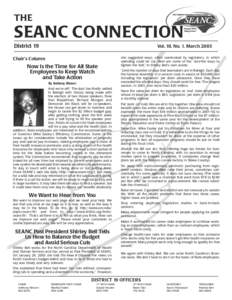 THE  SEANC CONNECTION District 19  Vol. 10, No. 1, March 2003