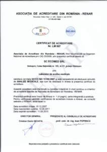 ASOCTATIA DE ACREDTTARE DtN ROTUIANIA - RENAR Bucuregti, Calea Vitan nr.242, Sector 3, cod[removed]ctF Ro[removed]CERTIFICAT DE ACREDITARE