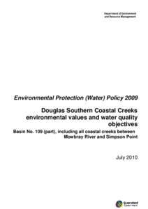 Douglas Southern Coastal Creeks environmental values and water quality objectives