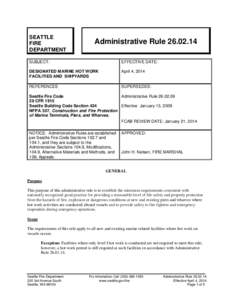 SEATTLE FIRE DEPARTMENT Administrative Rule[removed]