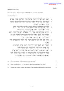 HSCClassical Hebrew Continuers  Exemplar Sample Marks Question 7 (6 marks)