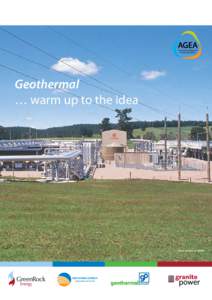 Geothermal … warm up to the idea Photo courtesy of ORMAT  Geothermal is an emission-free energy